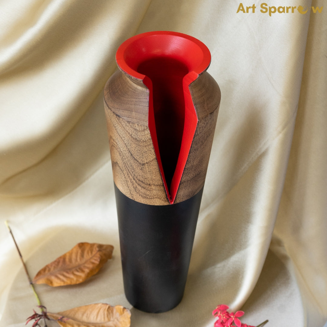 Wooden Vase Decor FLower Vase