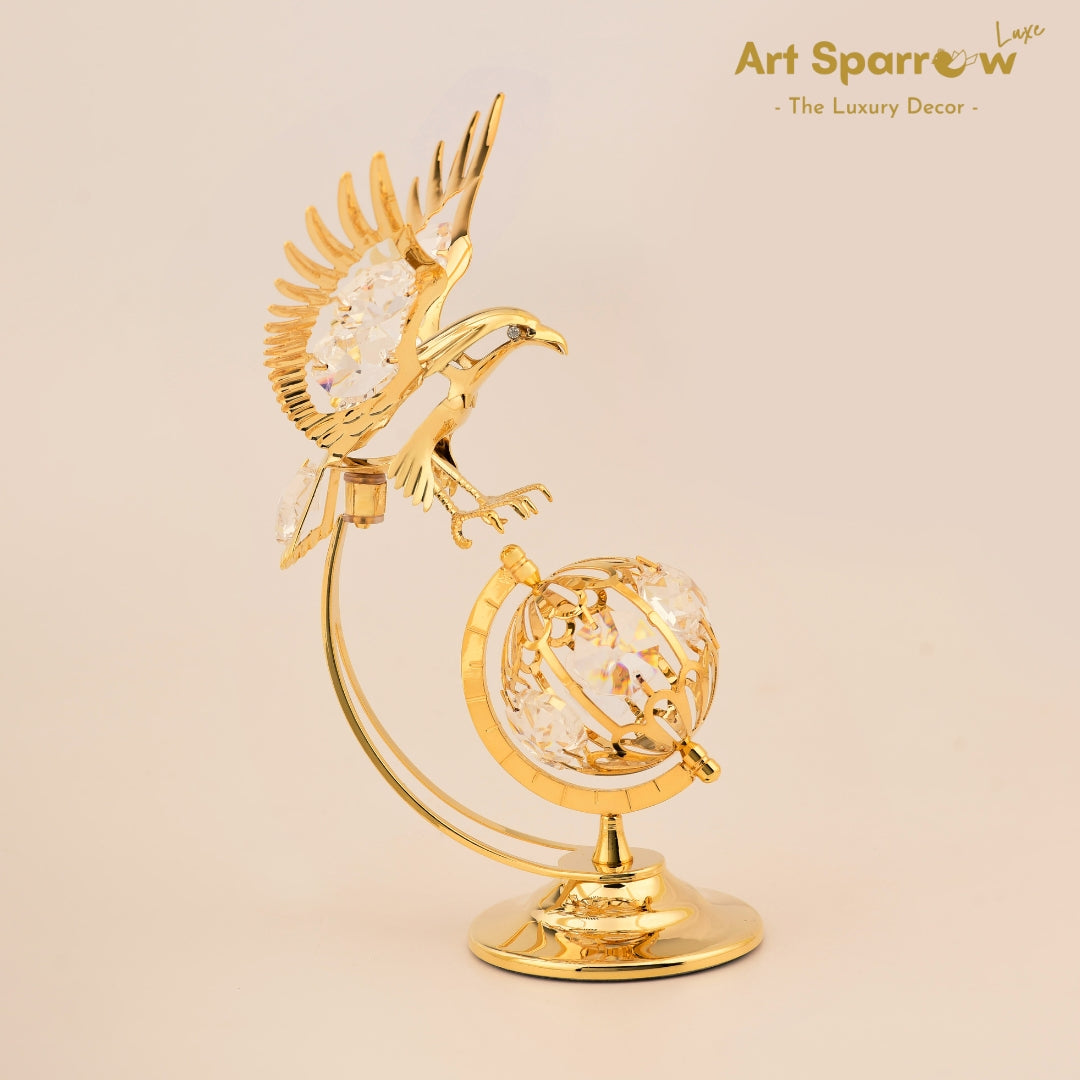 Golden Eagle on Globe Decor Showpiece