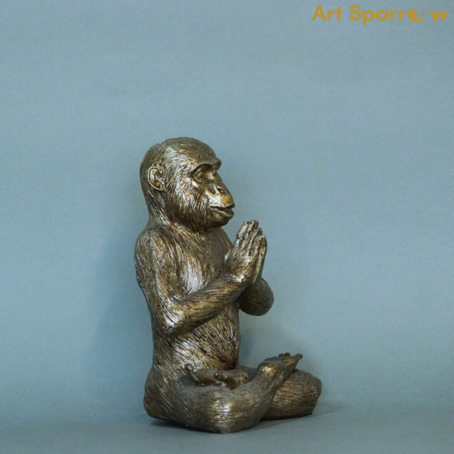 Yoga Pose Monkey Rustic Gold Resin Ornaments set of 4