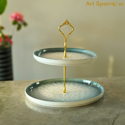 Porcelain 2 Tier Dessert Stand Holder