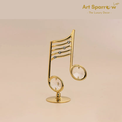 Golden Musical Note Decor Showpiece