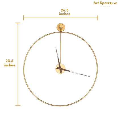 Golden Ring Decor Wall Clock Silent