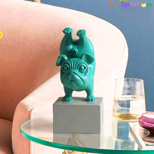 Yoga French Bulldog Statue Sculpture