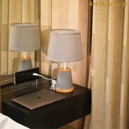 Artage Table Lamp Fabric and Wooden