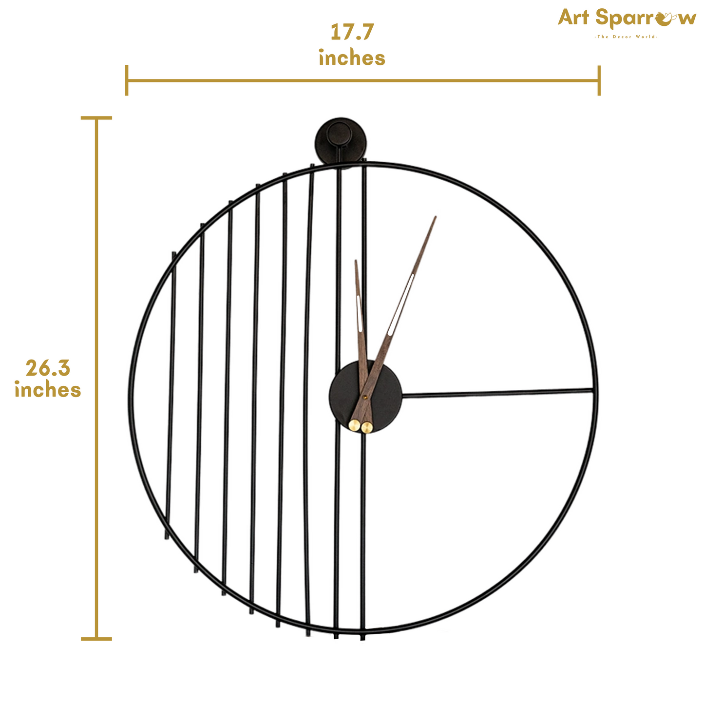 Beautiful Black Stripe Large Silent Wall Clock