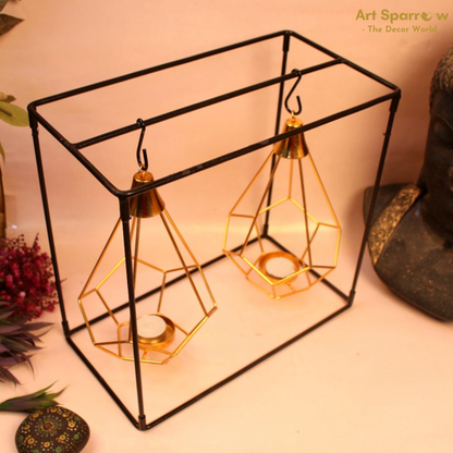 Modern Metal Art Dual Tea Light Holder