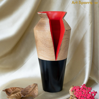 Wooden Vase Decor FLower Vase