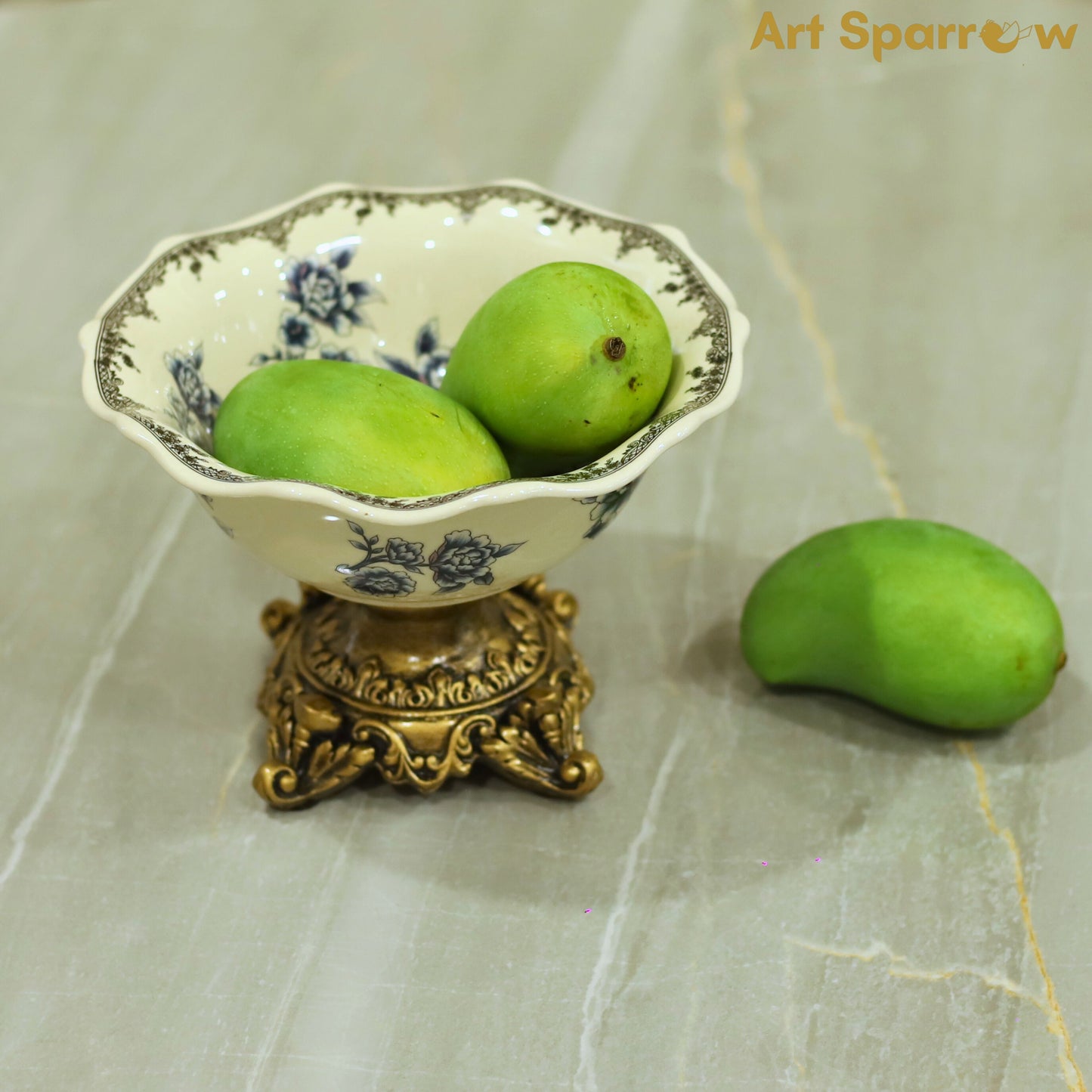 Ceramic Beige Vintage Fruit Bowl