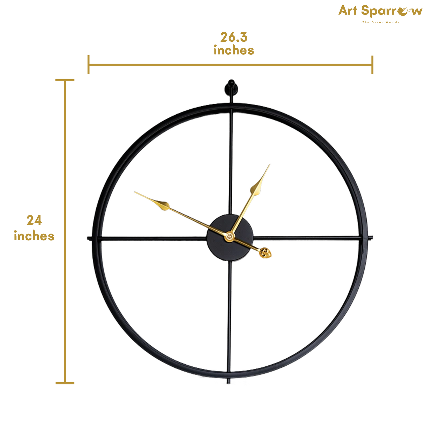 Sleek Design Silent Black Large Wall Clock