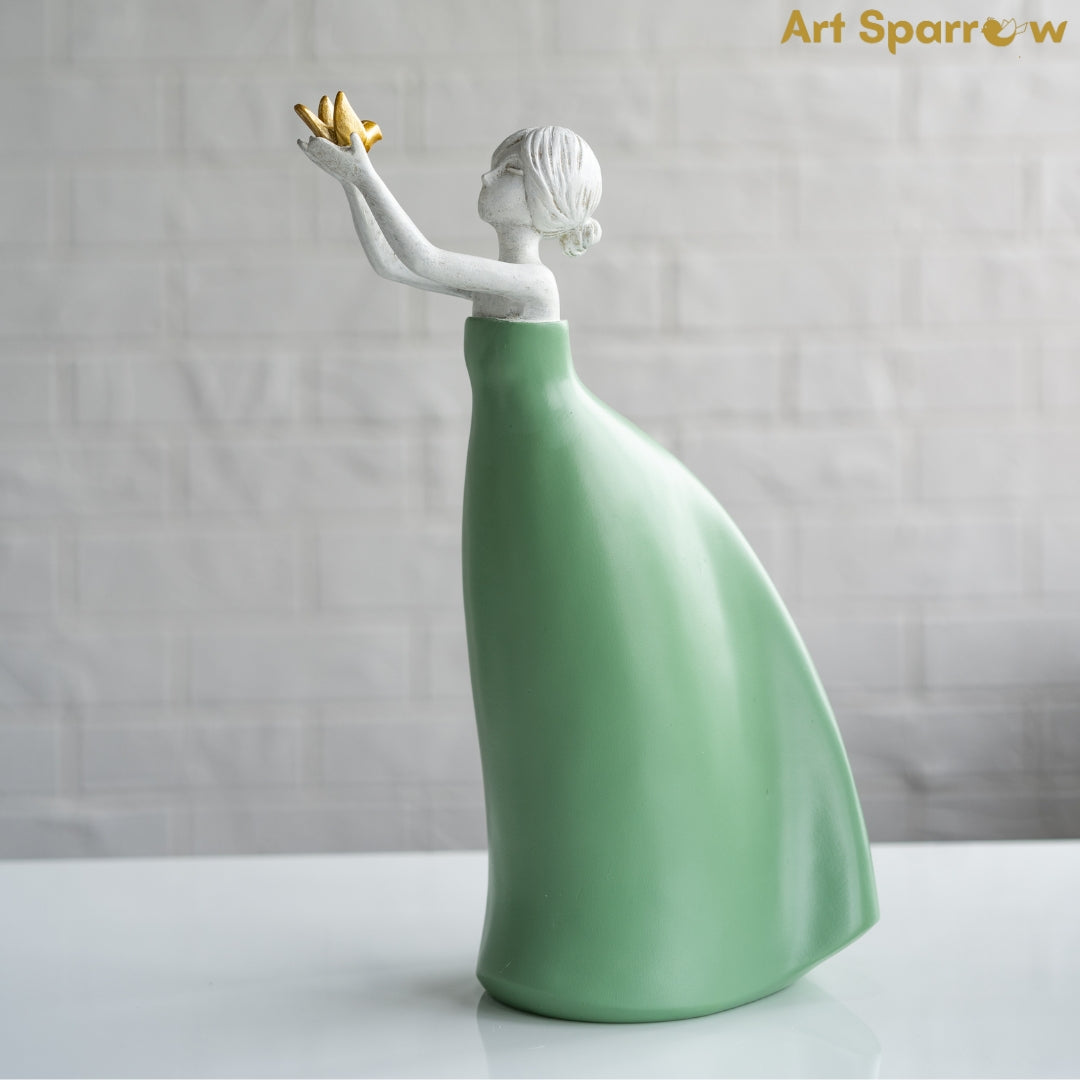 Sparrow Girl Polyresin Showpiece by Art Sparrow Minimalistic Decor