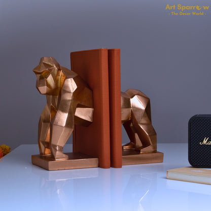 Chimpanzee Golden Bookends