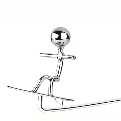 Stainless Steel Balancing Surfer Man Table Top