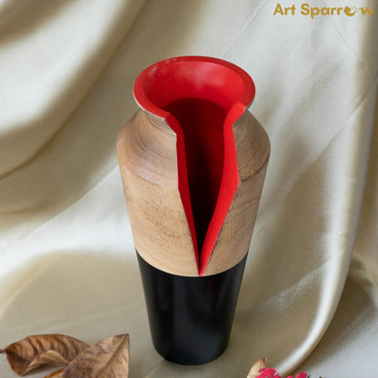 Wooden Vase Decor FLower Vase