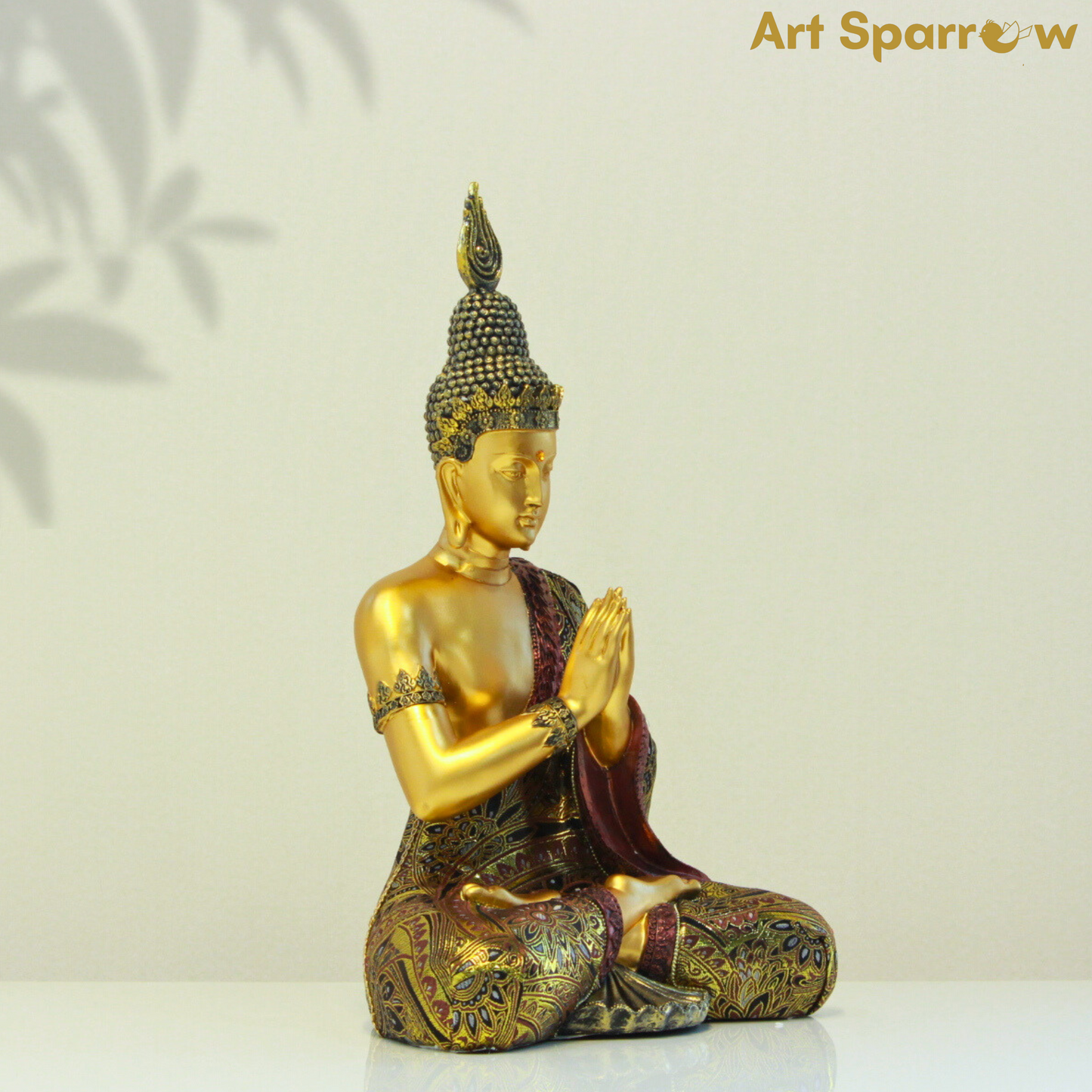 Golden Buddha Figurine Decor Statue