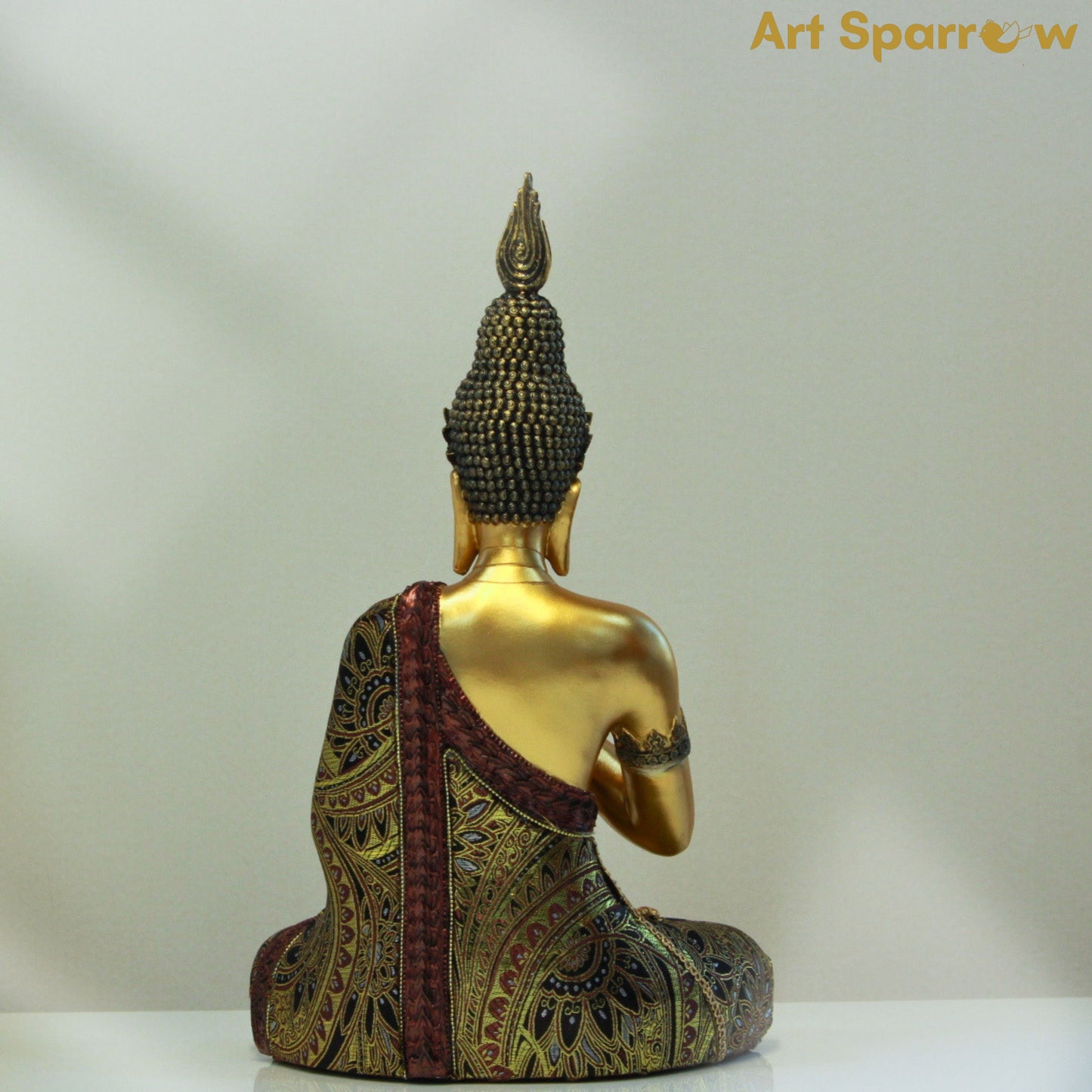 Golden Buddha Figurine Decor Statue