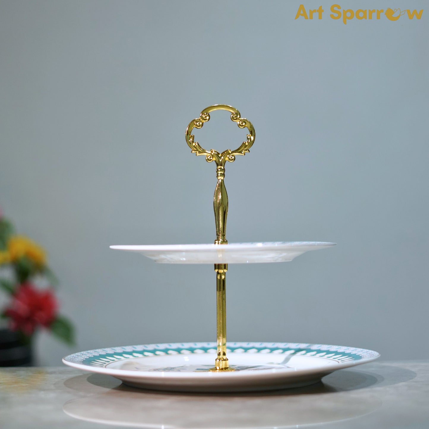 Porcelain 2 Tier Dessert Stand Holder