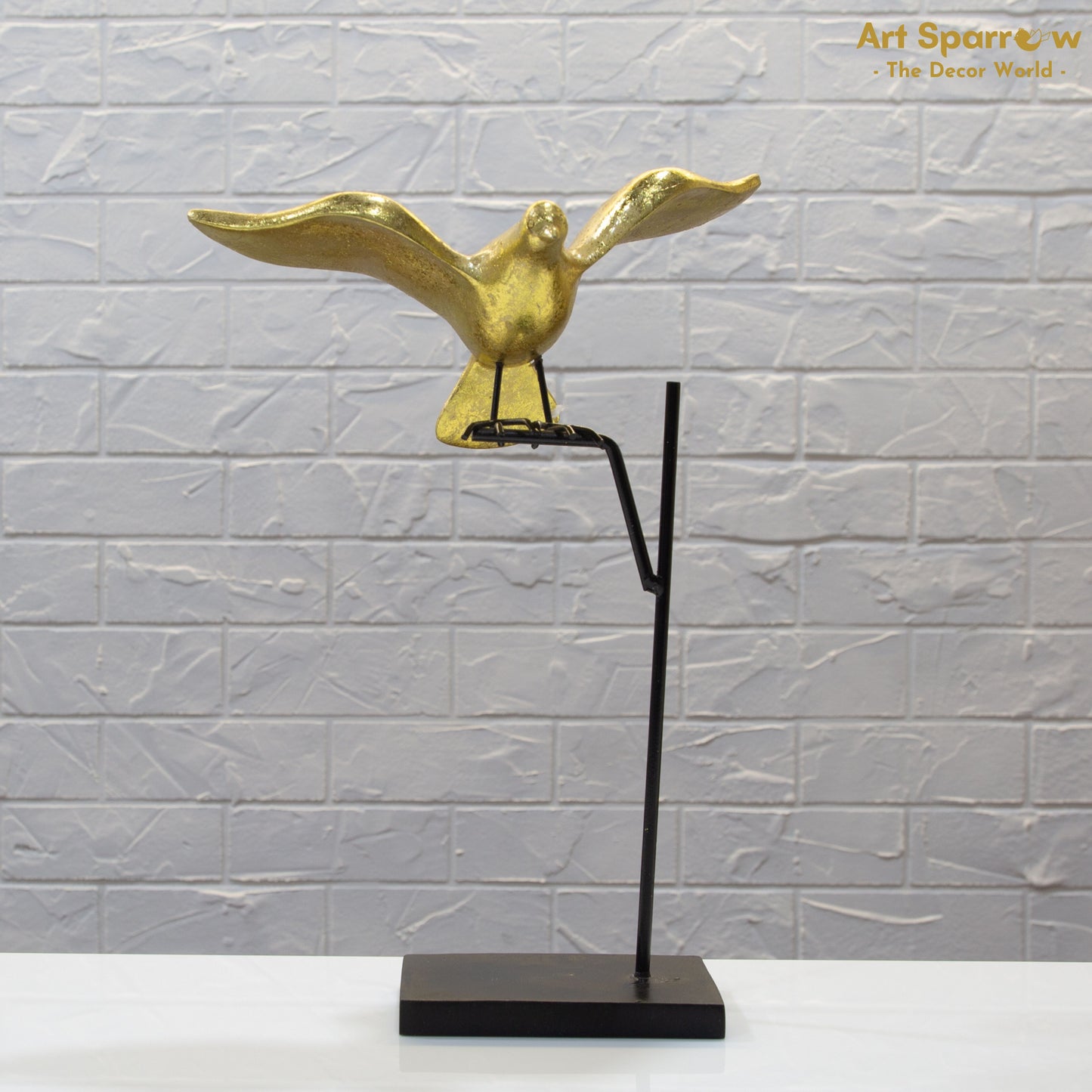 Golden Flying Bird Polyresin Table Artefact