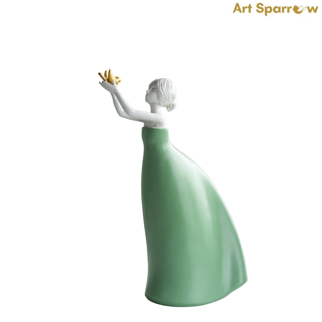 Sparrow Girl Polyresin Showpiece by Art Sparrow Minimalistic Decor