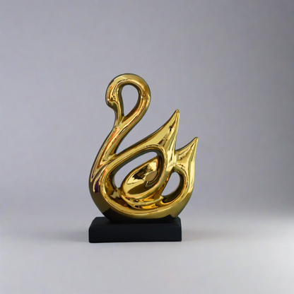 Golden Swan Decor Statue