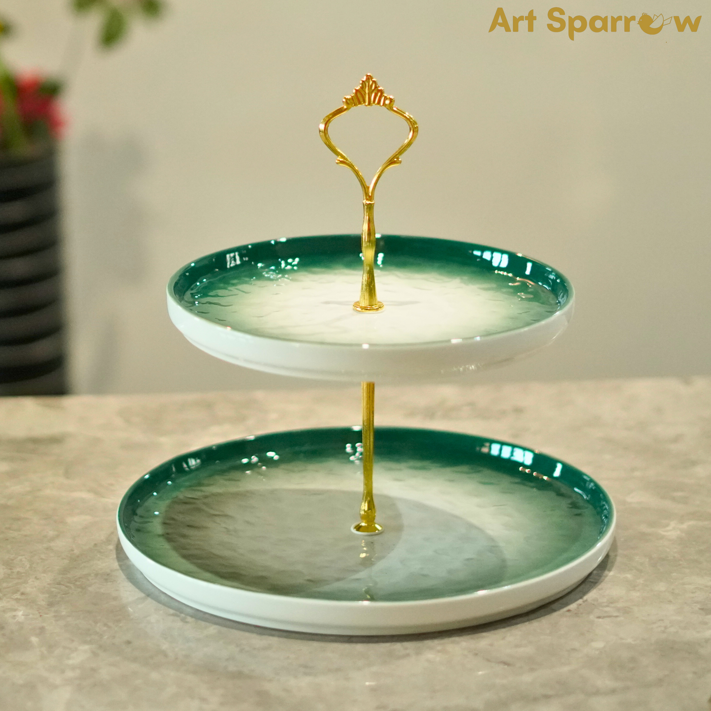 Porcelain 2 Tier Dessert Stand Holder