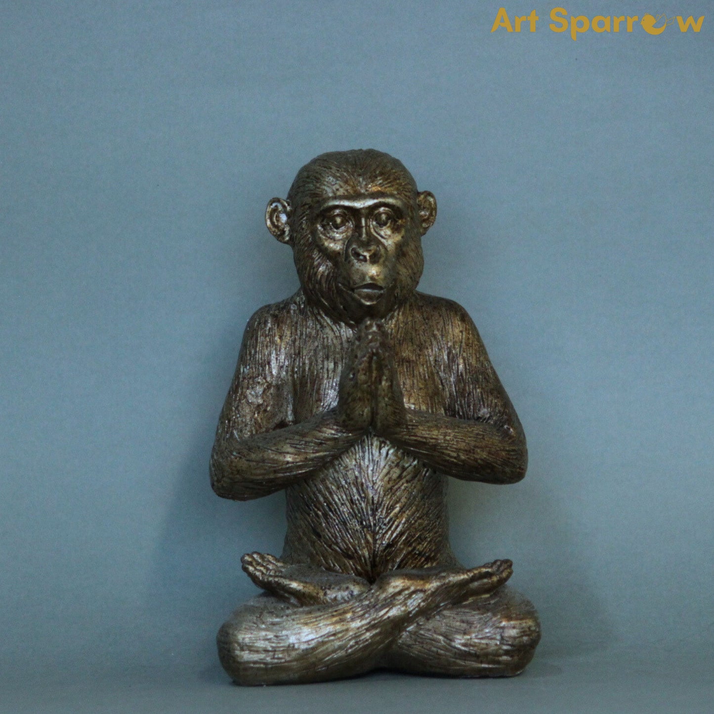 Yoga Pose Monkey Rustic Gold Resin Ornaments set of 4