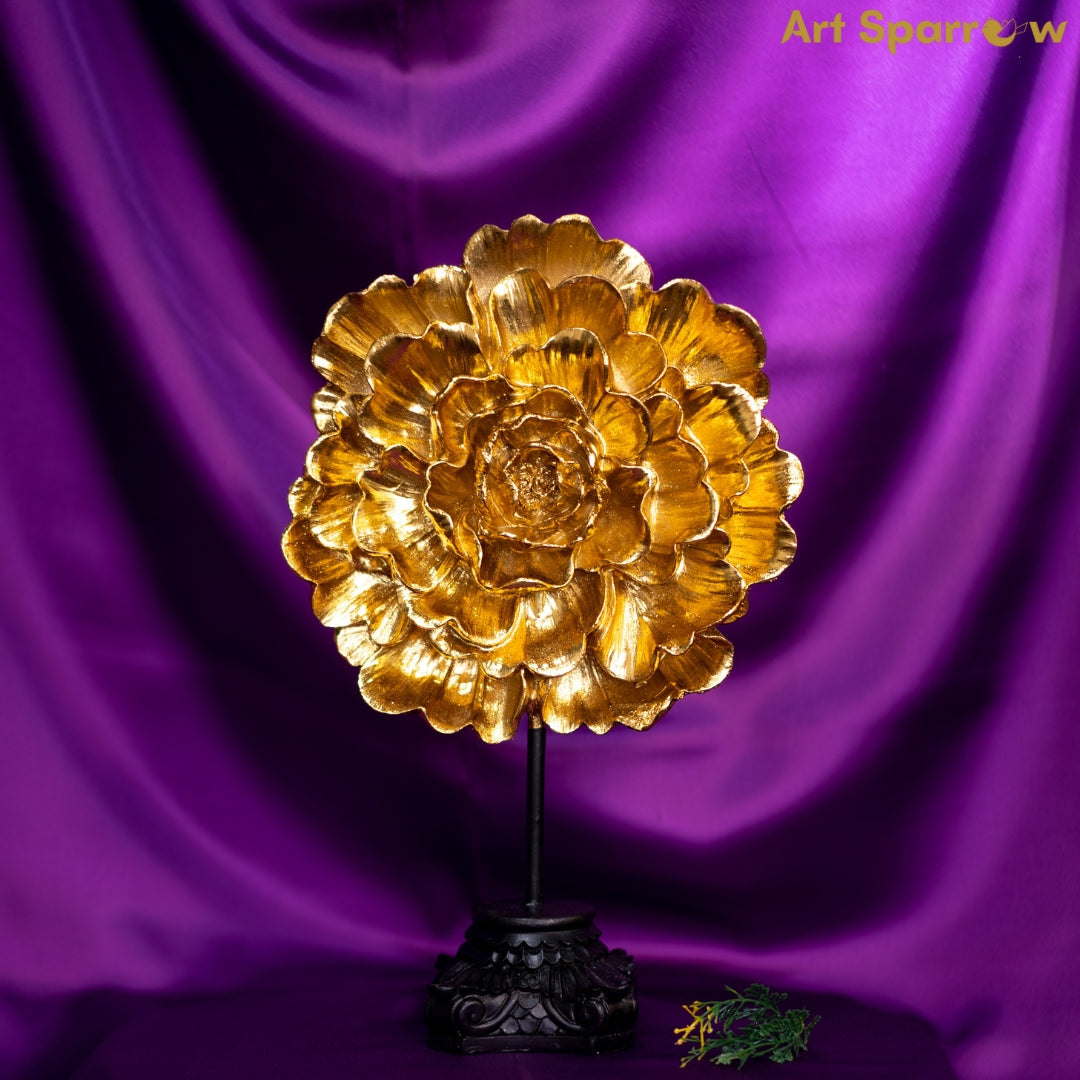 Golden Flower Table Decor by Art Sparrow