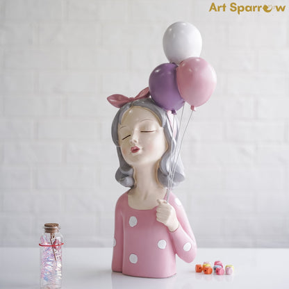 Modern Minimalistic Girl Polyresin Showpiece for Bedroom