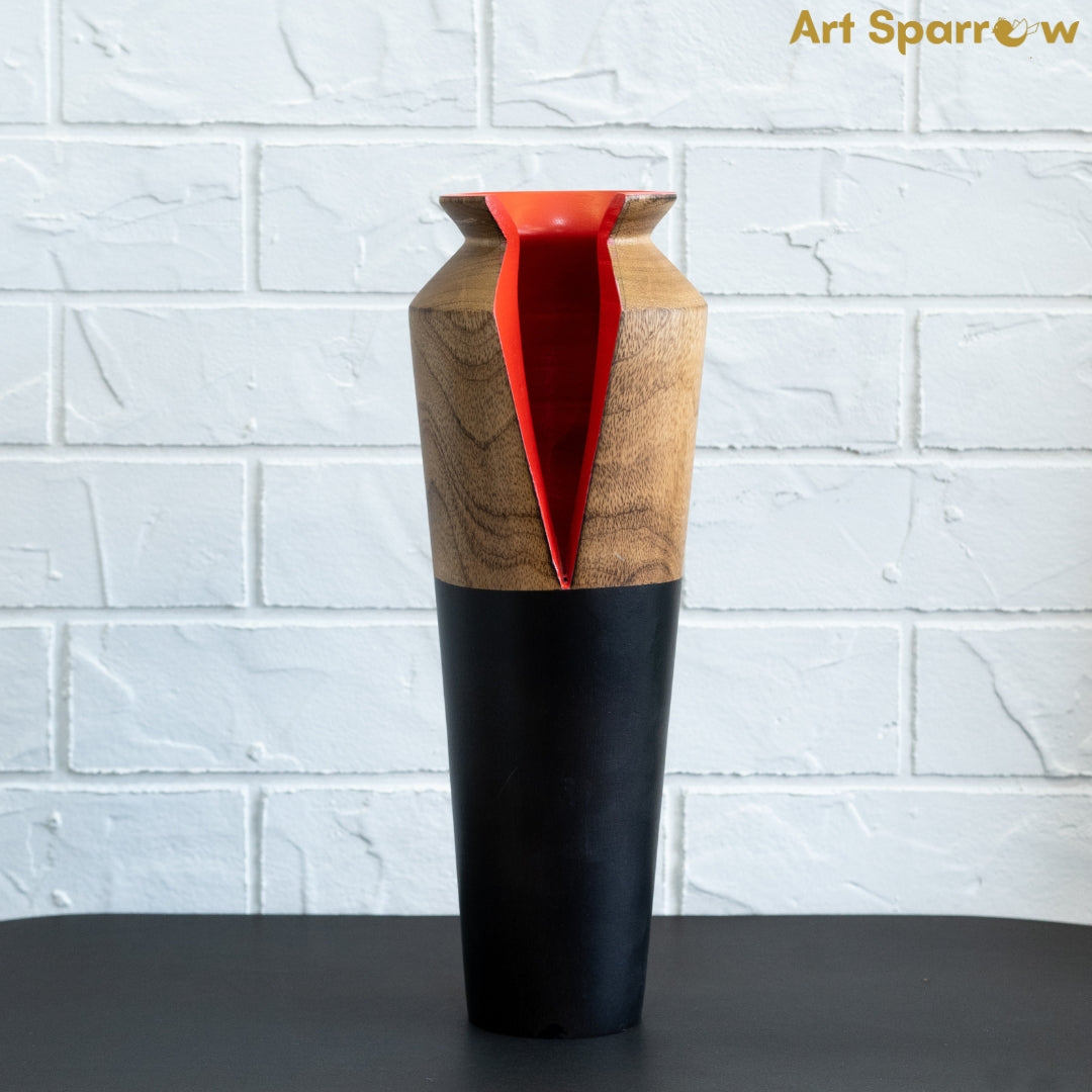 Wooden Vase Decor FLower Vase