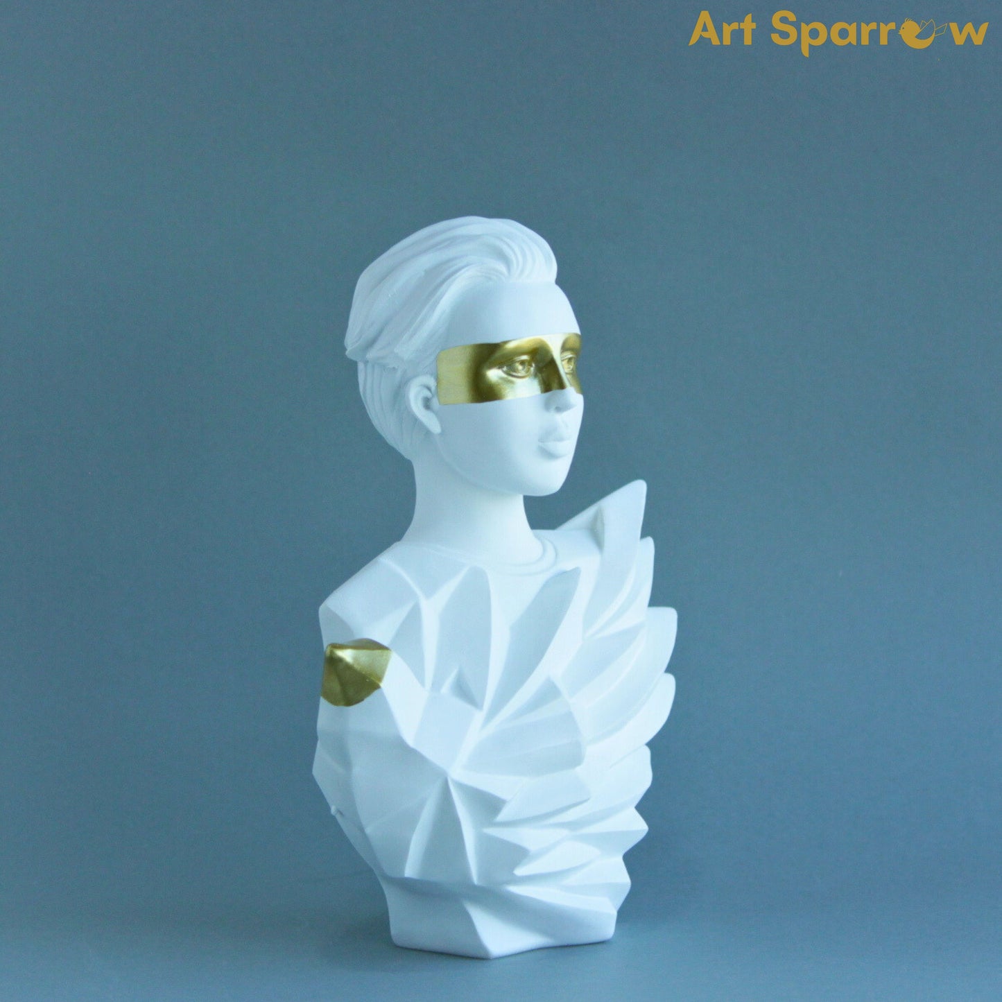 White Falcon Man Polyresin Statue