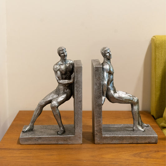 Gymnastic Muscular Man Bookends Table Showpiece