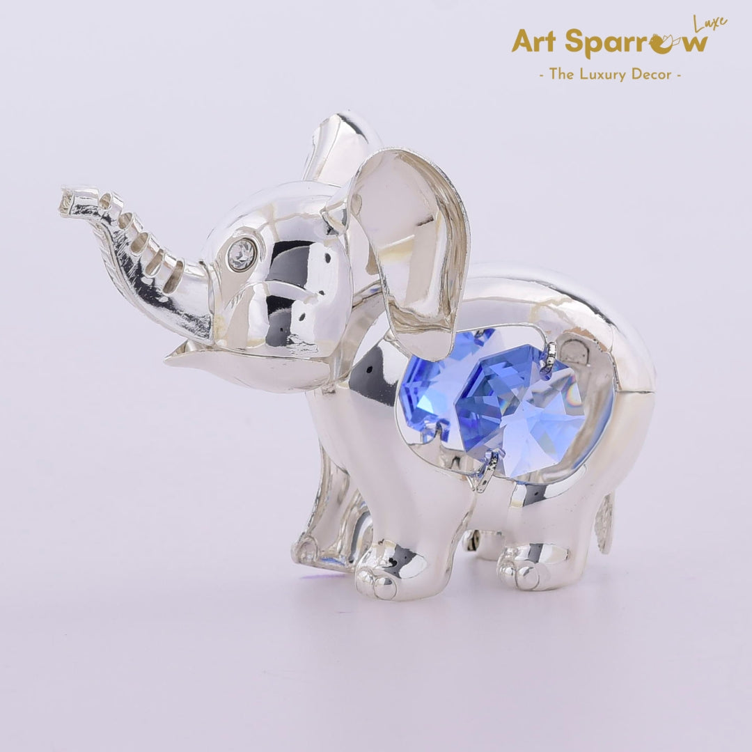 Baby Elephant Silver Decor Showpiece