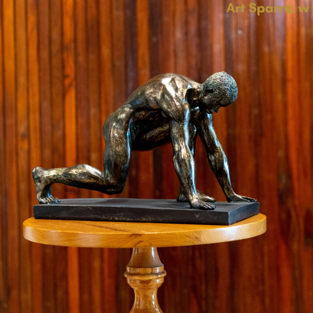 Vintage Style Athlete Table Showpiece - Polyresin