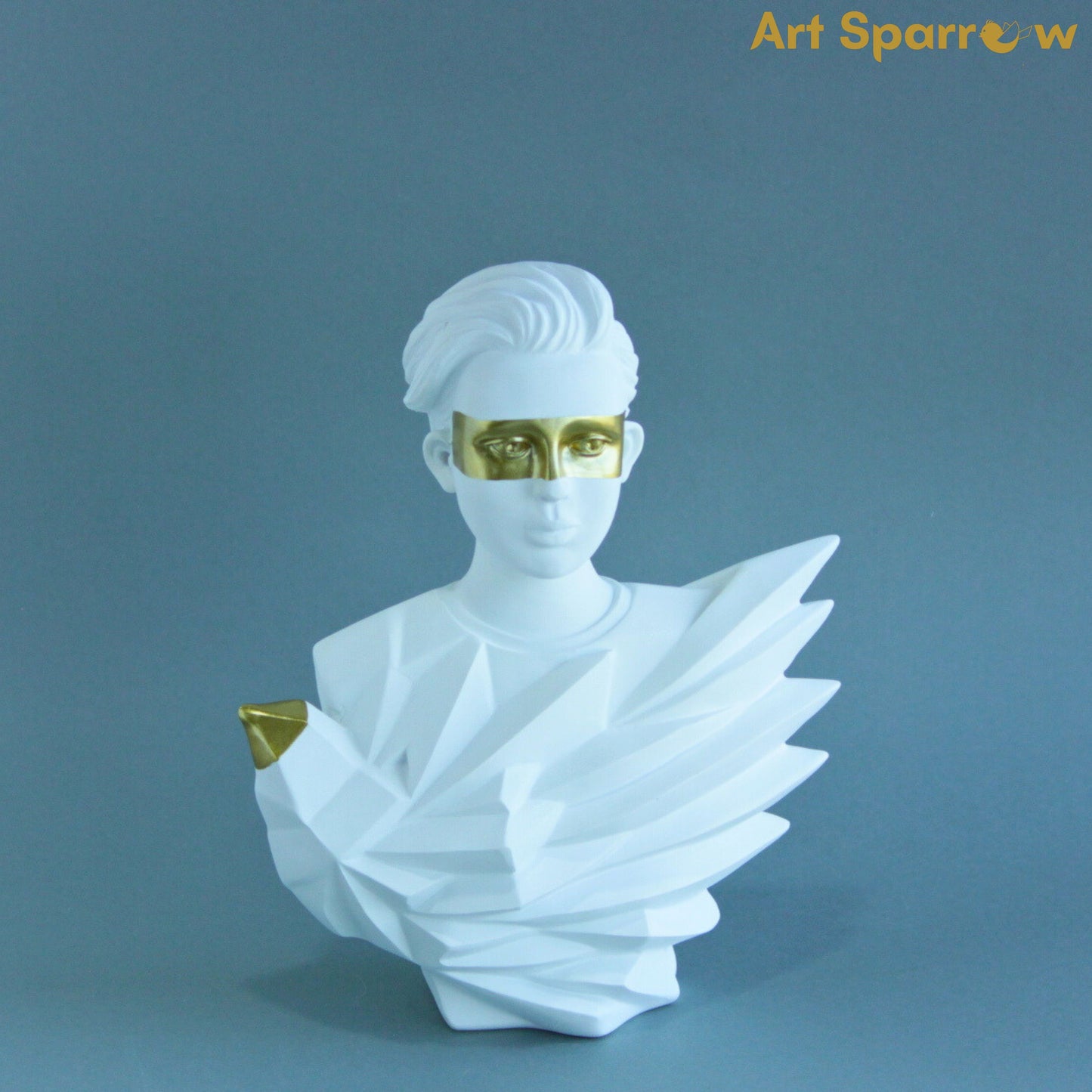 White Falcon Man Polyresin Statue