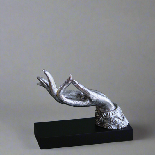 Silver Hand Mudra Statue