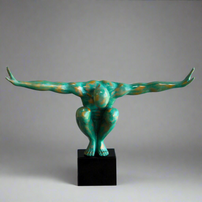 Abstract Green Greek Man Statue