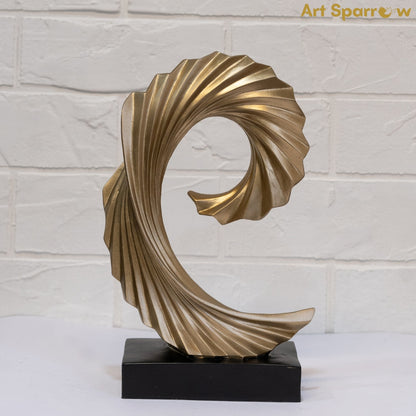 Modern Day Golden Wave Polyresin Table Decor