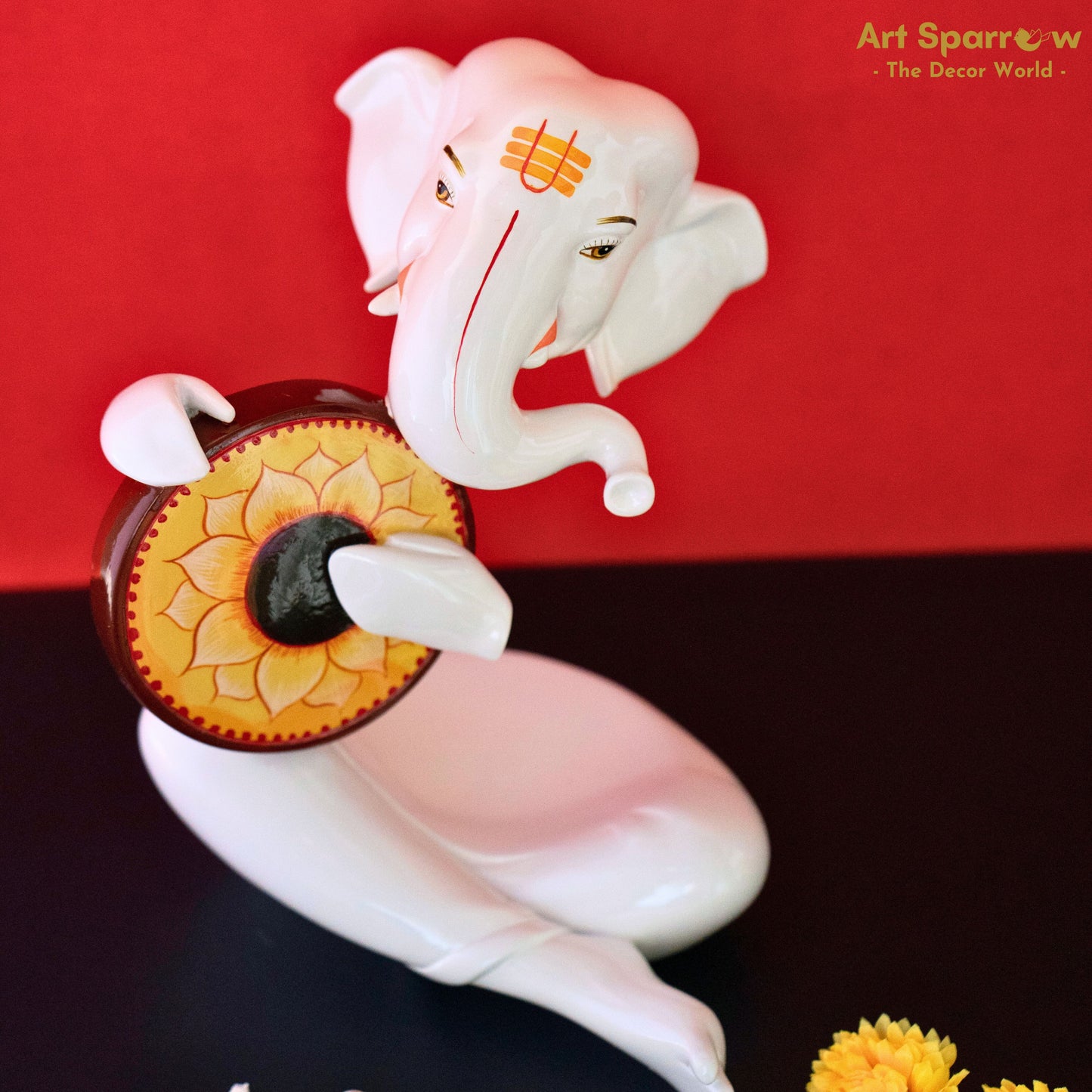 Ganesh Ji White Ceramic Showpiece - Ganpati