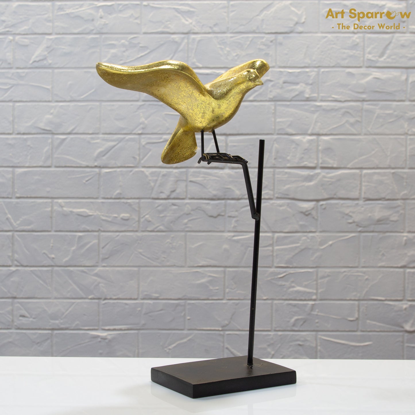 Golden Flying Bird Polyresin Table Artefact