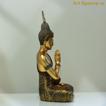 Golden Buddha Figurine Decor Statue