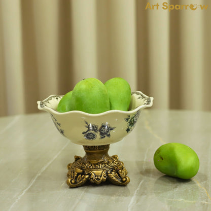 Ceramic Beige Vintage Fruit Bowl