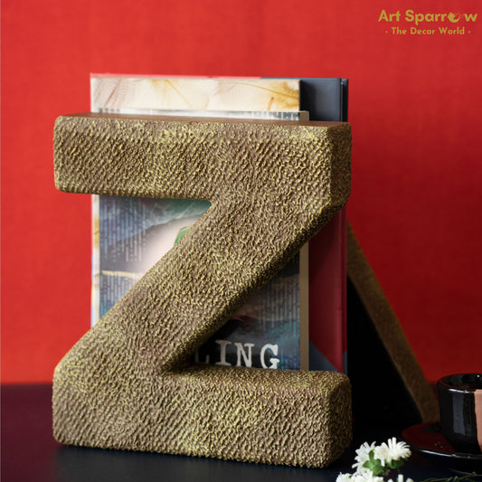 A Z Polyresin Bookends by Art Sparrow