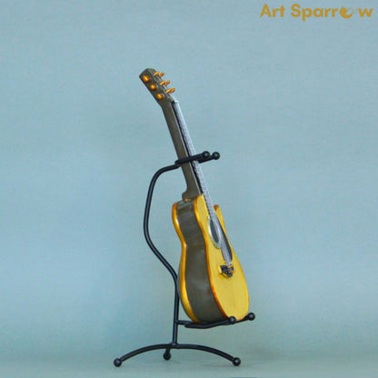 Musical Instrument Yellow Guitar Home Decor