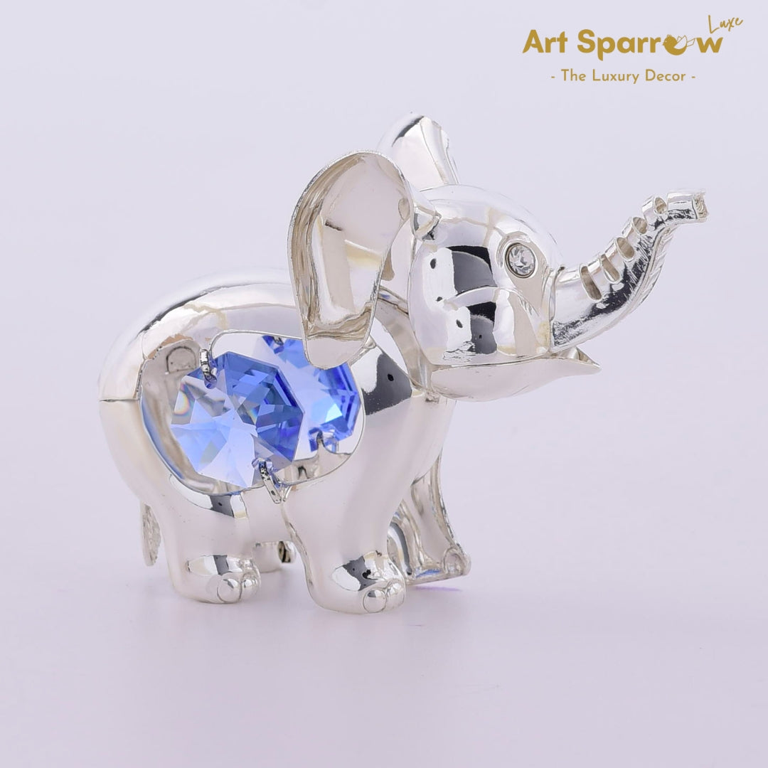 Baby Elephant Silver Decor Showpiece