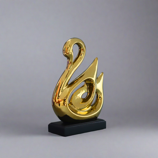 Golden Swan Decor Statue