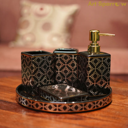 Ceramic Glossy Luxurious Bathroom Accessory Set