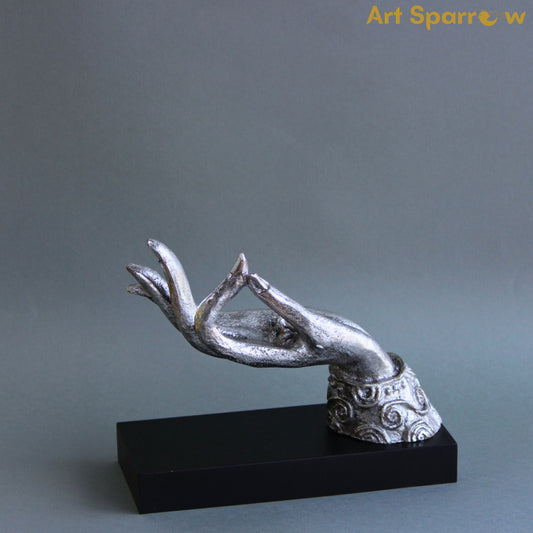 Silver Hand Mudra Statue