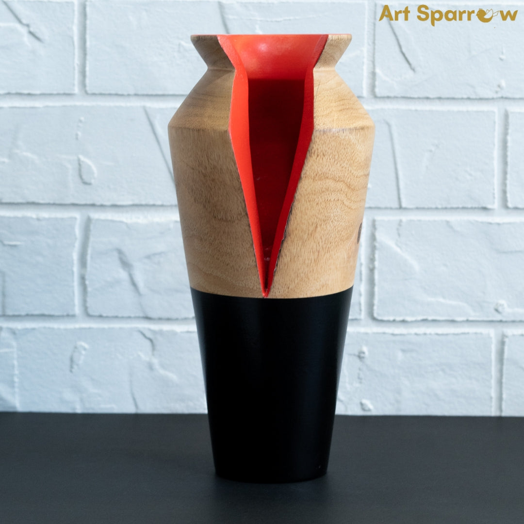 Wooden Vase Decor FLower Vase