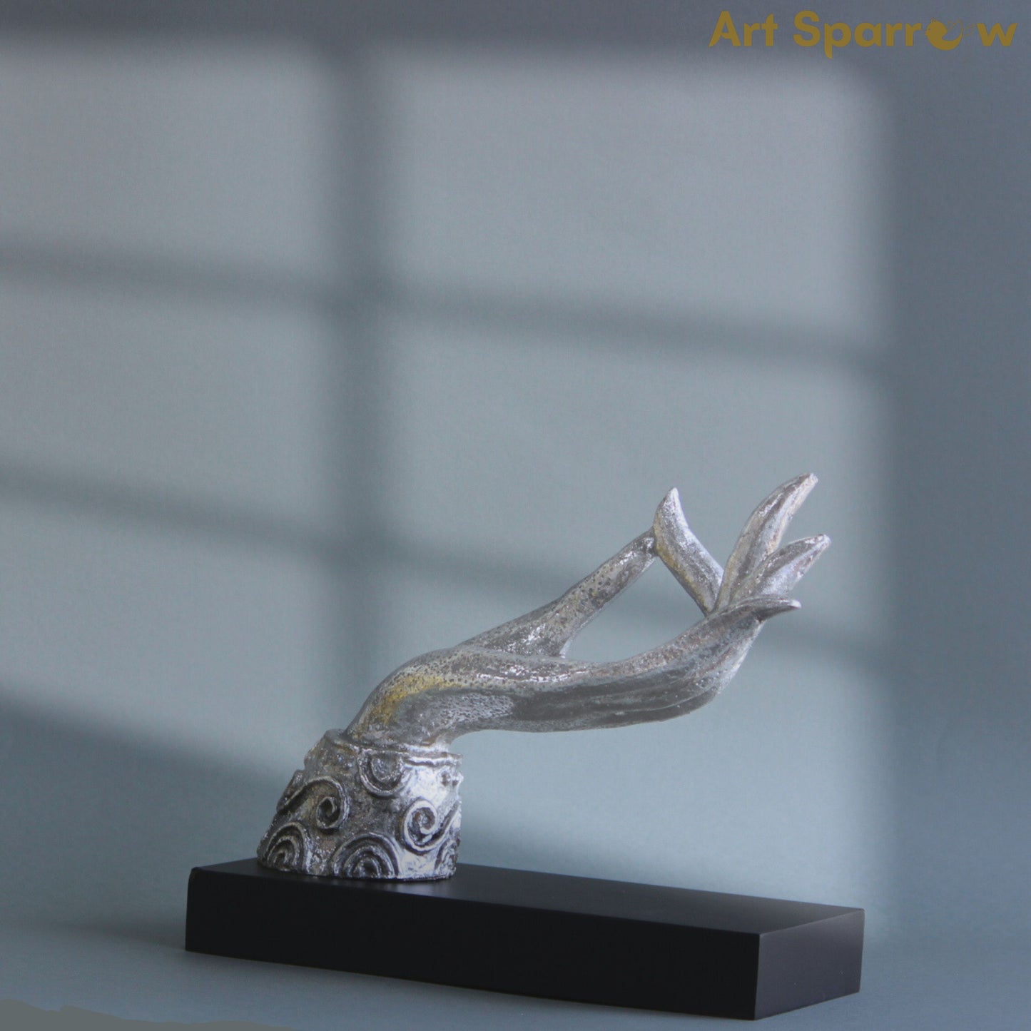 Silver Hand Mudra Statue