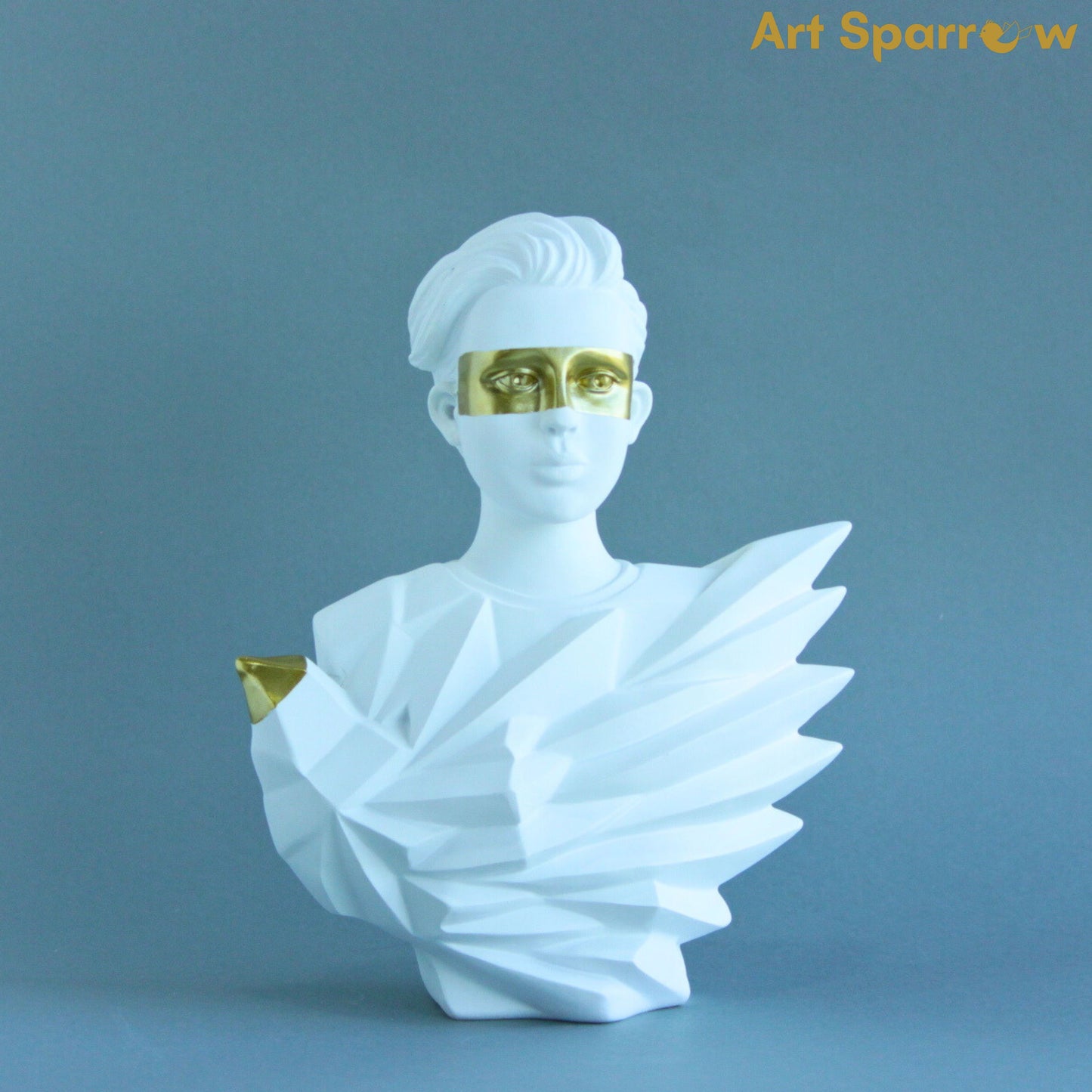 White Falcon Man Polyresin Statue