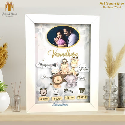 Customizable Baby Birth Detail Frame | Inks & Bows